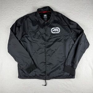 ECKO UNLTD Men’s 2XL Windbreaker Snap Front Track Jacket Mechanics Ls Y2K